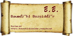 Baumöhl Bozsidár névjegykártya